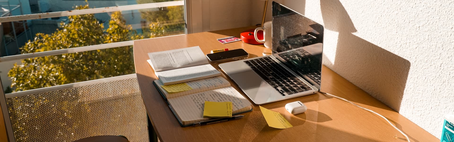 Office desk with accounting documents